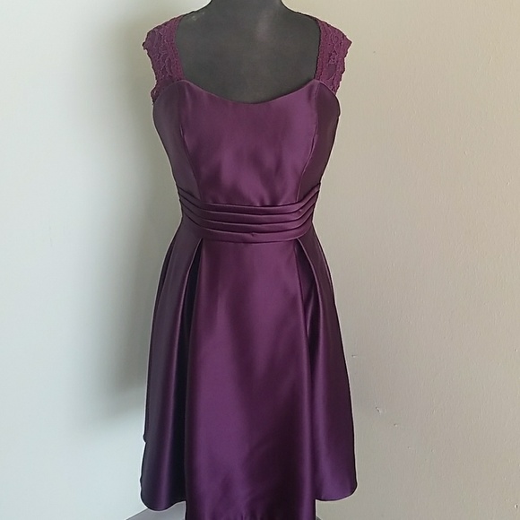 Eggplant Knee Length Dress